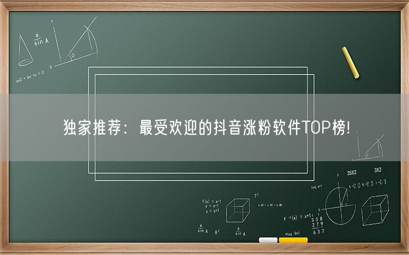 独家推荐：最受欢迎的抖音涨粉软件TOP榜!